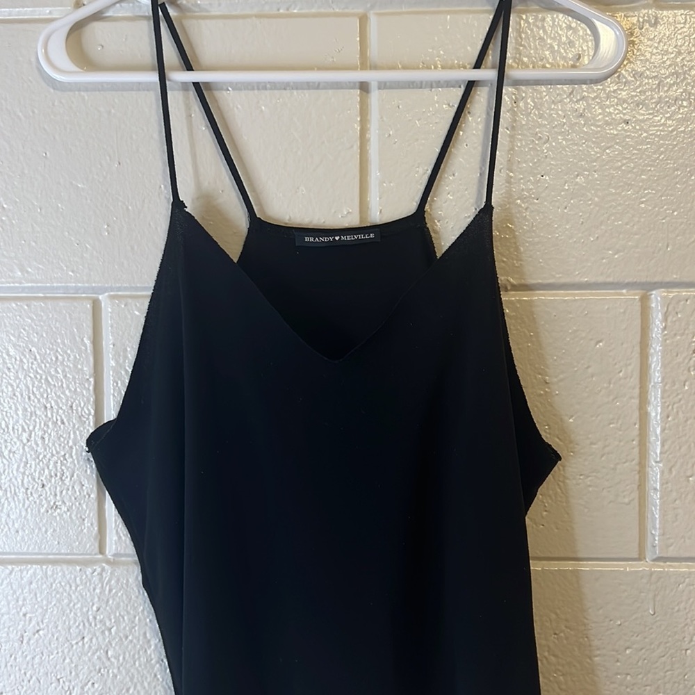 Brandy Melville | Black V-Neck Sleeveless Tank Top | One Size - Picture 7 of 8